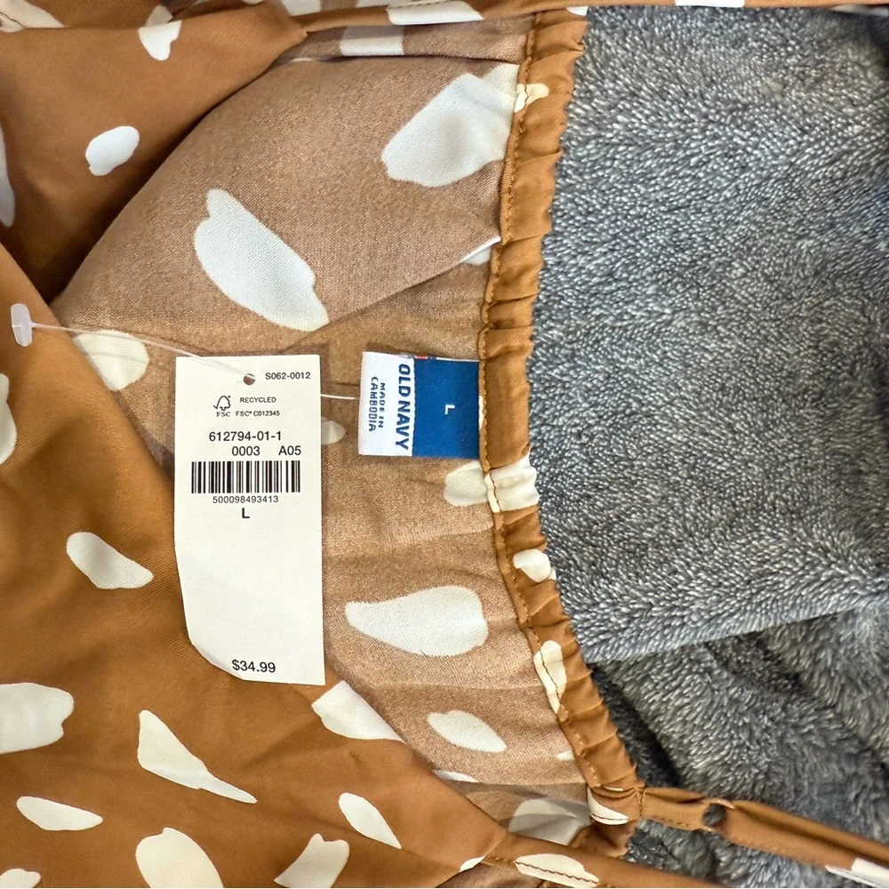 Old Navy Brown Midi Dress with White Pattern - Picture 3 of 3